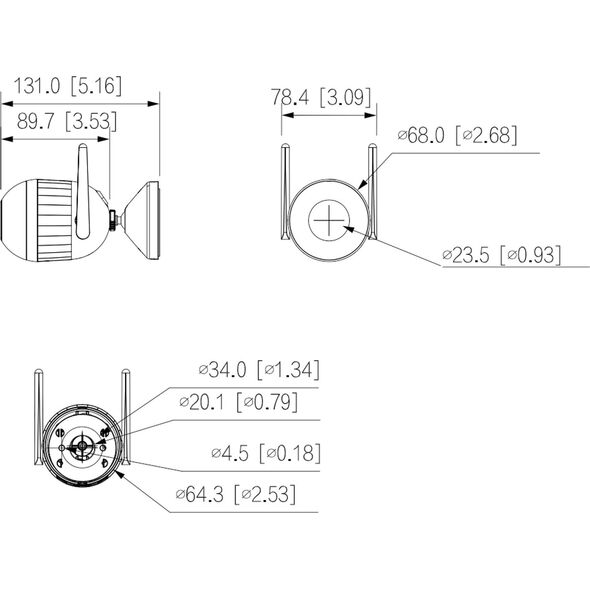 Kamera IP Dahua Technology KAMERA IP F4C-PV-0360B Wi-Fi, Smart Dual Light Active Deterrence - 3.7Mpx 3.6mm DAHUA