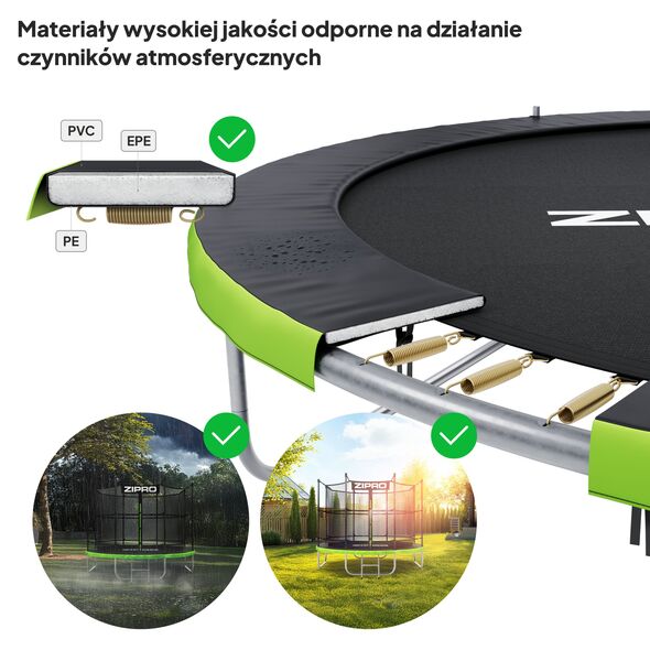 Trampolina ogrodowa Zipro Jump Pro Premium z siatką wewnętrzną 10FT 312cm