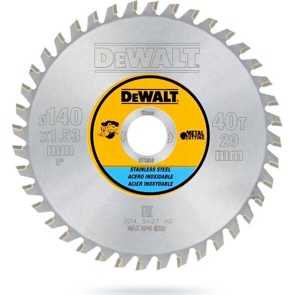 Dewalt dewalt akcesoria 140 x 20 40t stainless steel portable