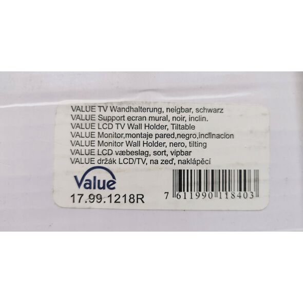 Value VALUE Στήριγμα τοίχου τηλεόρασης LCD. Ανακλινόμενο 6733576 7611990118403