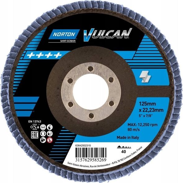 Norton Clipper Flap disc FLD FDTF 125x22 R842 NOR P40 VULNZ EU 7938826 3157629585269