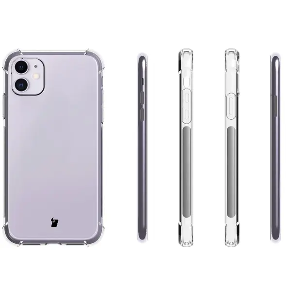 Bizon Case Clear Pack case + 2x screen glass + lens glass Apple iPhone 11 clear