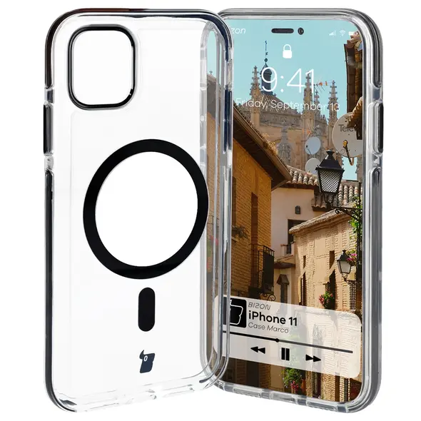 Bizon Case Marco Apple iPhone 11 clear with black frame