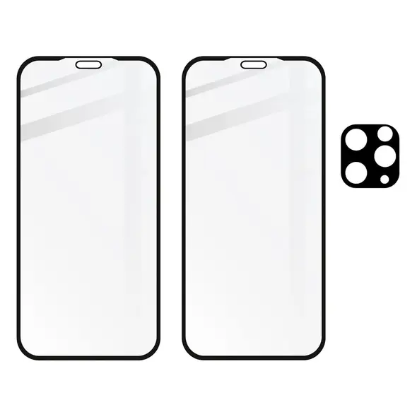 Bizon Glass Edge CF tempered glass - [2 PACK] + lens protection Apple iPhone 11 Pro Max black