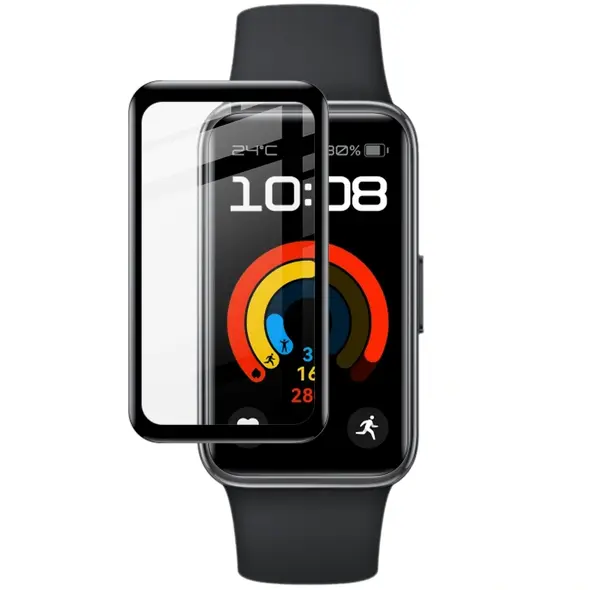 Bizon Glass Watch Edge Hybrid Huawei Band 9 / Band 8 black