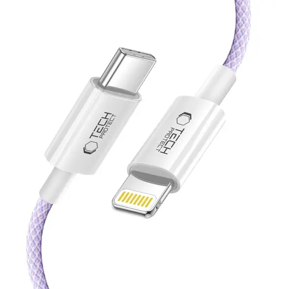 Tech-Protect Ultraboost Lite USB-C / Lightning Cable PD27W/3A 200cm Mauve