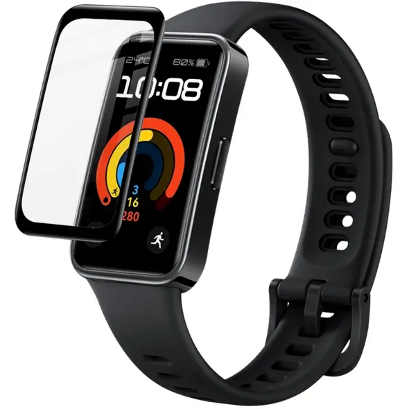 Bizon Glass Watch Edge Hybrid Huawei Band 9 / Band 8 black