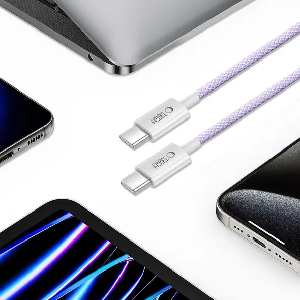 Tech-Protect Ultraboost Lite USB-C / USB-C Cable PD60W/3A 100cm Mauve