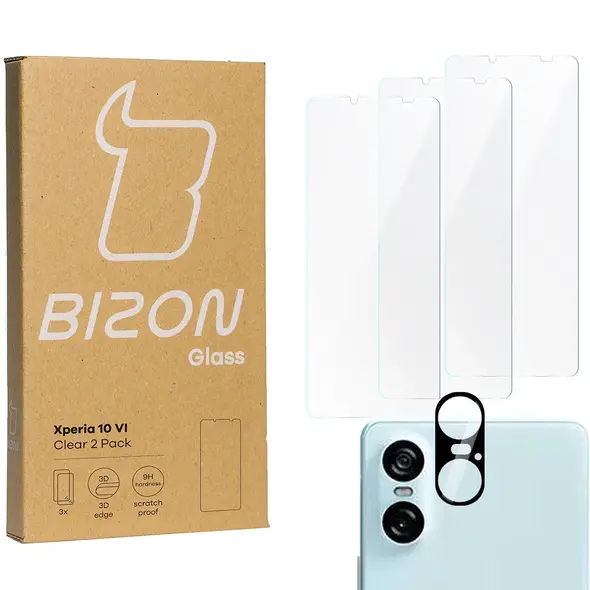 Bizon Clear 3x screen glass + camera glass Sony Xperia 10 VI