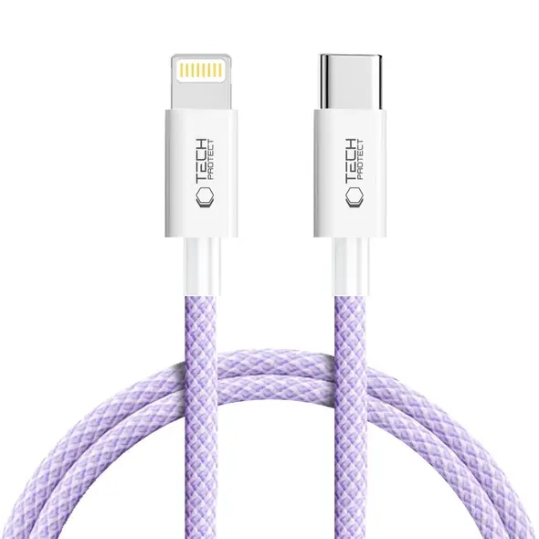 Tech-Protect Ultraboost Lite USB-C / Lightning Cable PD27W/3A 100cm Mauve