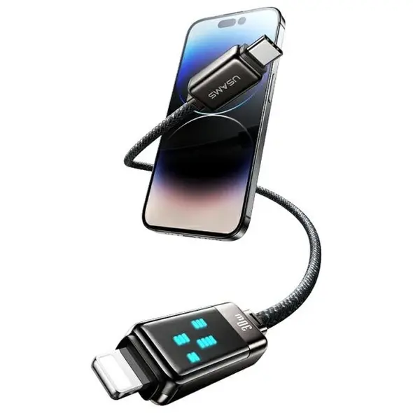 USAMS US-SJ743 cable USB-C / Lightning 30W 1.2m Zinc Alloy Fast Charging Data Cable Meteor Series