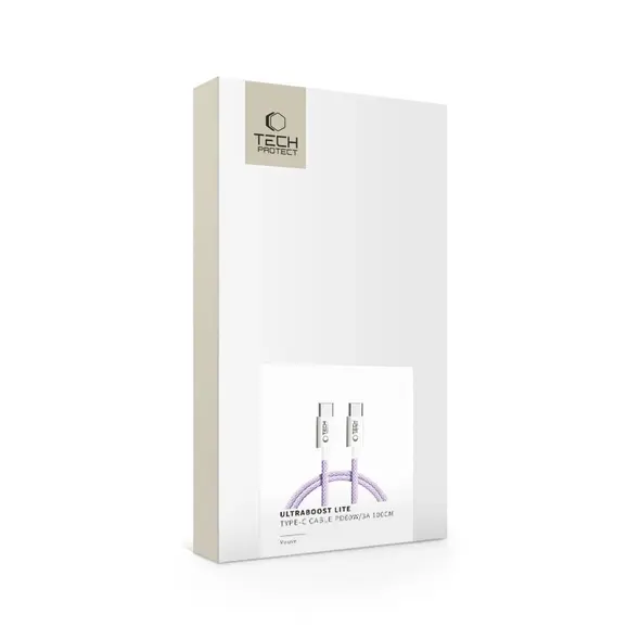 Tech-Protect Ultraboost Lite USB-C / USB-C Cable PD60W/3A 100cm Mauve