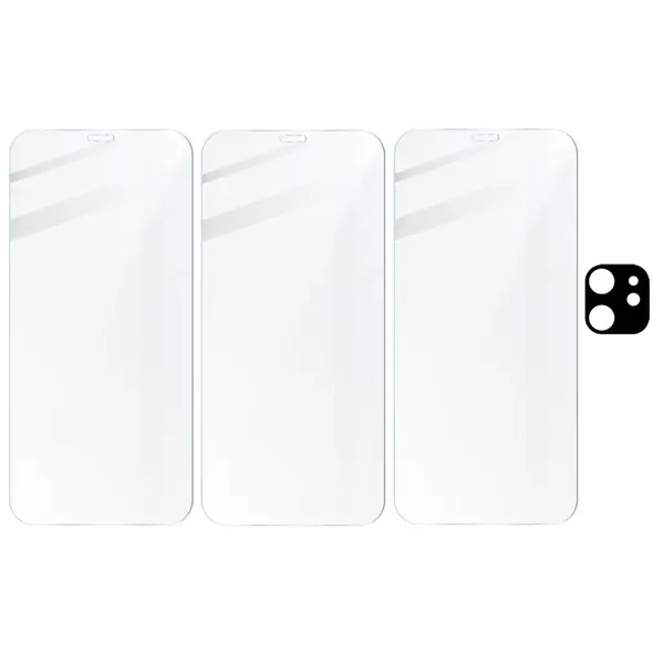 Bizon Glass Clear tempered glass - 3 pcs. + lens glass Apple iPhone 12 Mini