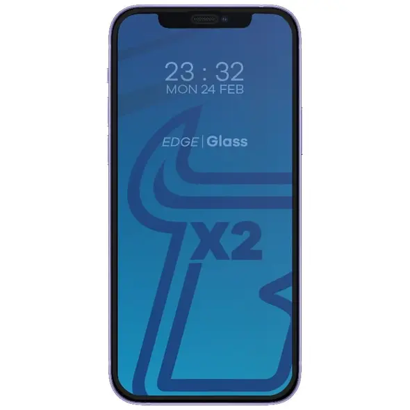 Bizon Glass Edge CF tempered glass - [2 PACK] + lens protection Apple iPhone 12 Mini black