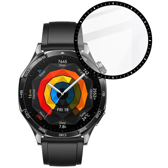 Bizon Glass Watch Edge Hybrid Huawei Watch GT 5 46 mm black