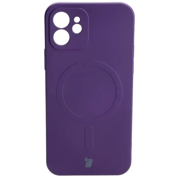 Bizon Case Silicone Magnetic Apple iPhone 12 plum