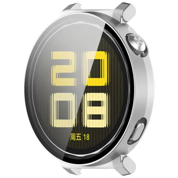 Bizon Case+Glass Watch Huawei Watch GT 5 Pro 42 mm silver satin