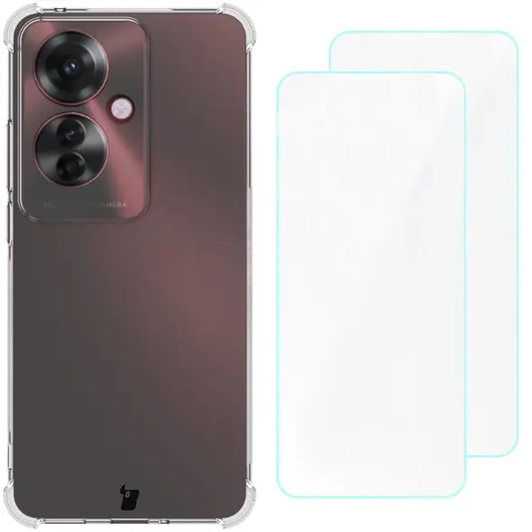 Bizon Case Clear Pack case + 2x screen film Oppo Reno11 F 5G clear