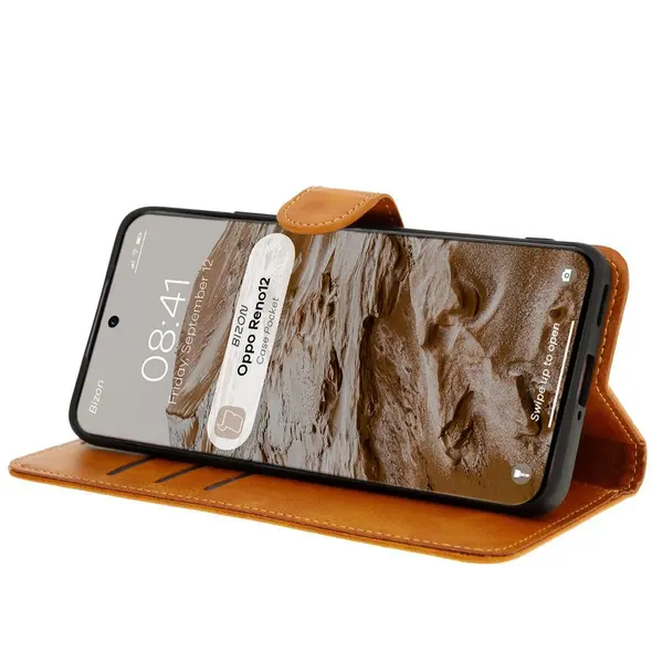 Bizon Case Pocket Oppo Reno 12 brown