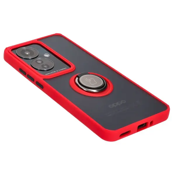 Bizon Case Hybrid Ring Oppo Reno11 F 5G smoky with a red frame