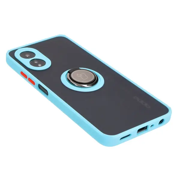 Bizon Case Hybrid Ring Oppo A38 4G smoky with a light blue frame