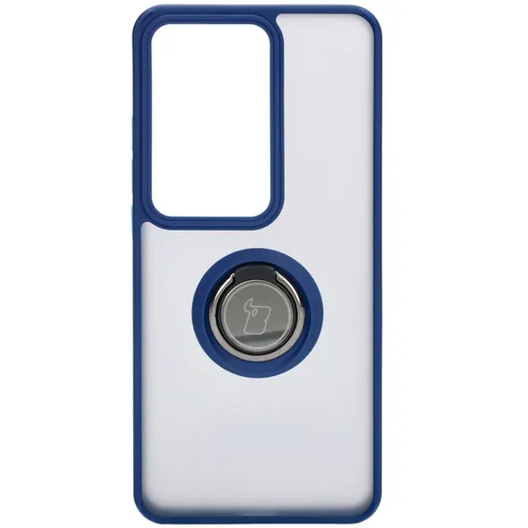 Bizon Case Hybrid Ring Oppo Reno11 F 5G smoky with a navy blue frame