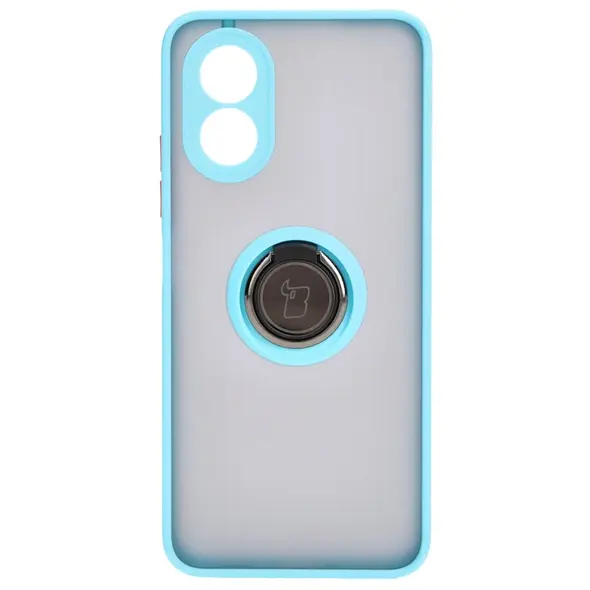 Bizon Case Hybrid Ring Oppo A38 4G smoky with a light blue frame