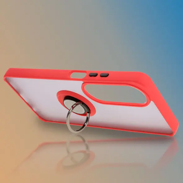 Bizon Case Hybrid Ring Oppo A60 4G smoky with a red frame