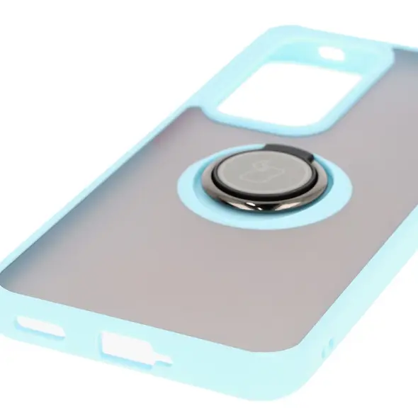 Bizon Case Hybrid Ring Oppo Reno 12 smoky with a light blue frame