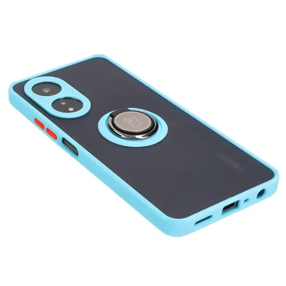 Bizon Case Hybrid Ring Oppo A58 4G smoky with a light blue frame