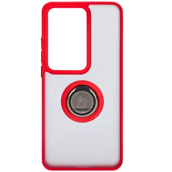 Bizon Case Hybrid Ring Oppo Reno11 F 5G smoky with a red frame