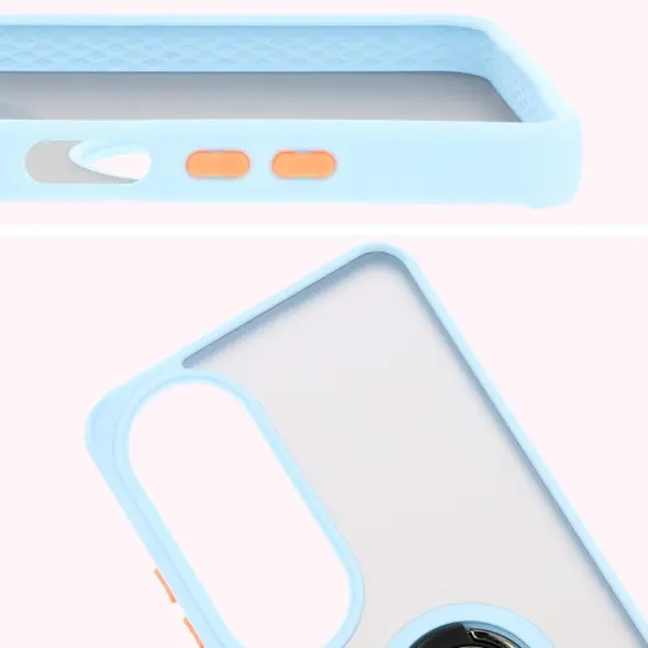 Bizon Case Hybrid Ring Oppo A60 4G smoky with a light blue frame