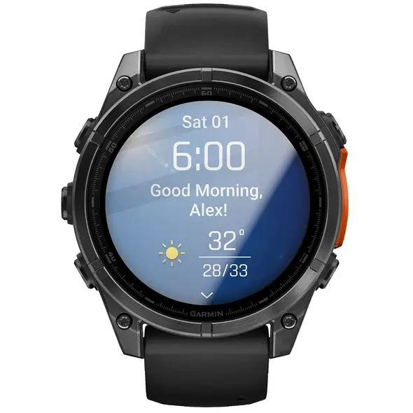 Bizon Glass Watch Edge Hybrid Garmin Fenix 8 AMOLED 47 mm black