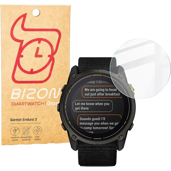 Bizon Glass Watch Clear Garmin Enduro 3