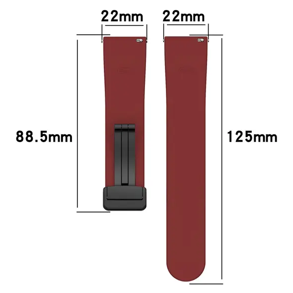 Bizon Strap Watch Silicone 22 mm burgundy