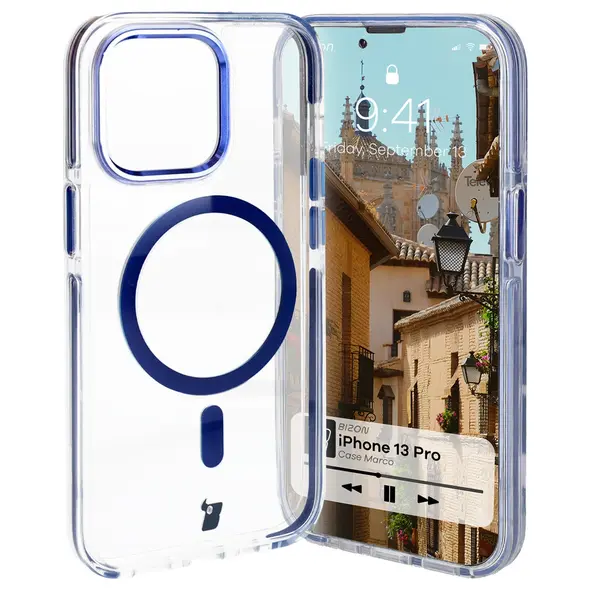 Bizon Case Marco Apple iPhone 13 Pro clear with blue frame