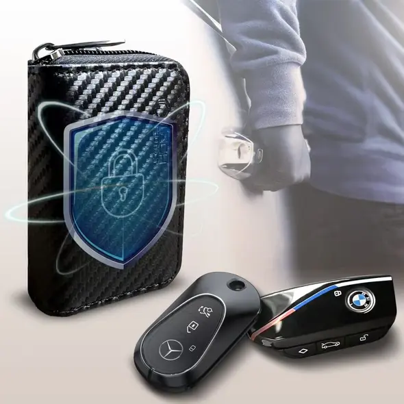 Tech-Protect KLR300 faraday cage Pouch Keyless RFID Signal Blocker Case Carbon