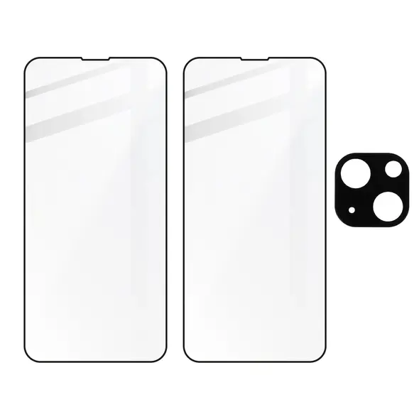 Bizon Glass Edge tempered glass - [2 PACK] + lens protection Apple iPhone 13 black