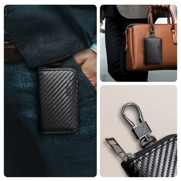 Tech-Protect KLR300 faraday cage Pouch Keyless RFID Signal Blocker Case Carbon