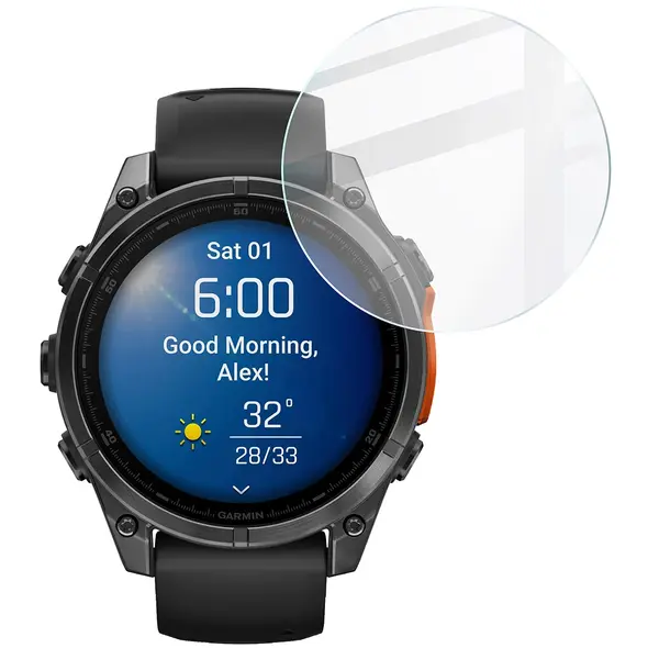 Bizon Glass Watch Clear Garmin Fenix 8 AMOLED 47 mm
