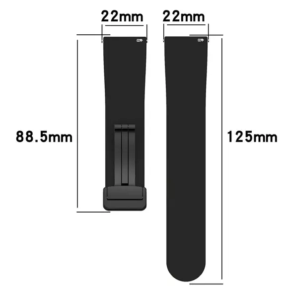 Bizon Strap Watch Silicone 22 mm black