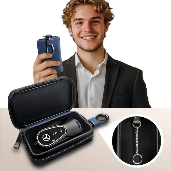 Tech-Protect KLR300 faraday cage Pouch Keyless RFID Signal Blocker Case Navy Blue