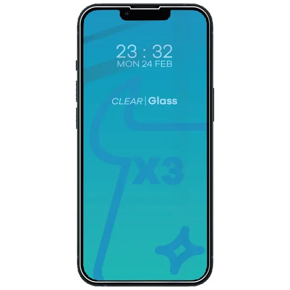 BIZON Clear 3x screen glass + camera glass Apple iPhone 13 Mini