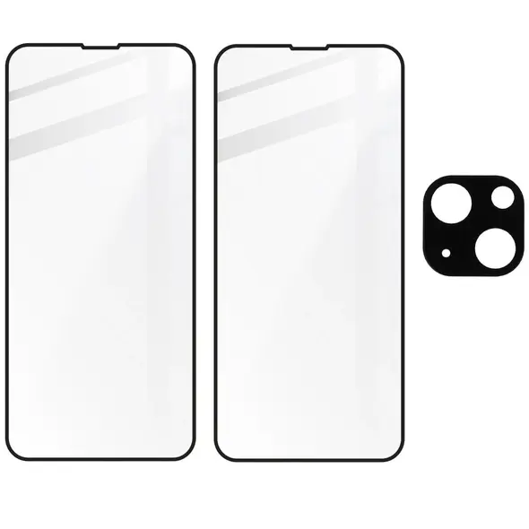 Bizon Glass Edge tempered glass - [2 PACK] + lens protection Apple iPhone 13 Mini black
