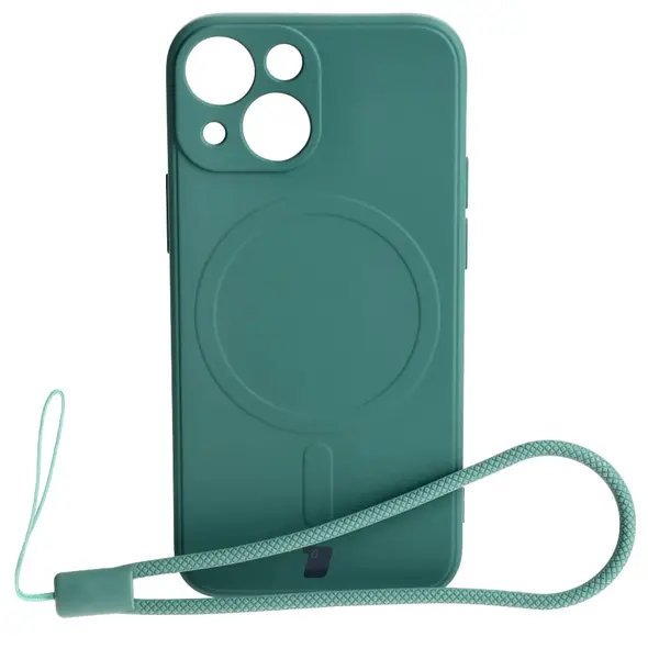 Bizon Case Silicone MagSafe Sq Apple iPhone 13 Mini dark green