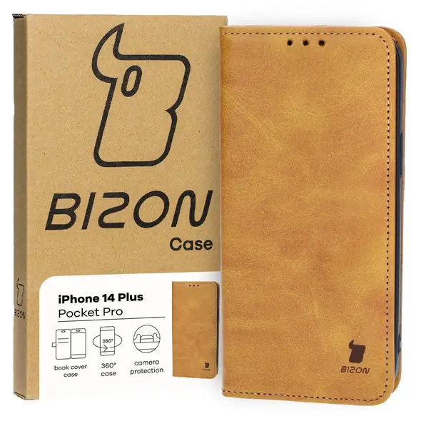 Bizon Case Pocket Pro Apple iPhone 14 Plus brown