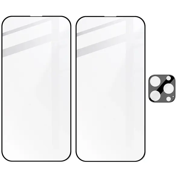BIZON 2x screen glass + camera glass Apple iPhone 14 Pro