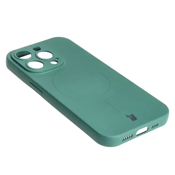 Bizon Case Silicone Magnetic Apple iPhone 14 Pro dark green