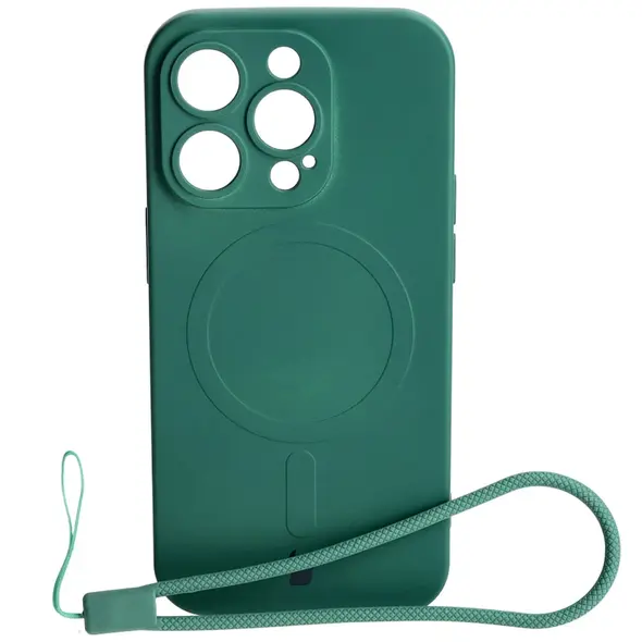 Bizon Case Silicone Magnetic Apple iPhone 14 Pro dark green