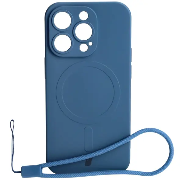 Bizon Case Silicone Magnetic Apple iPhone 14 Pro navy blue